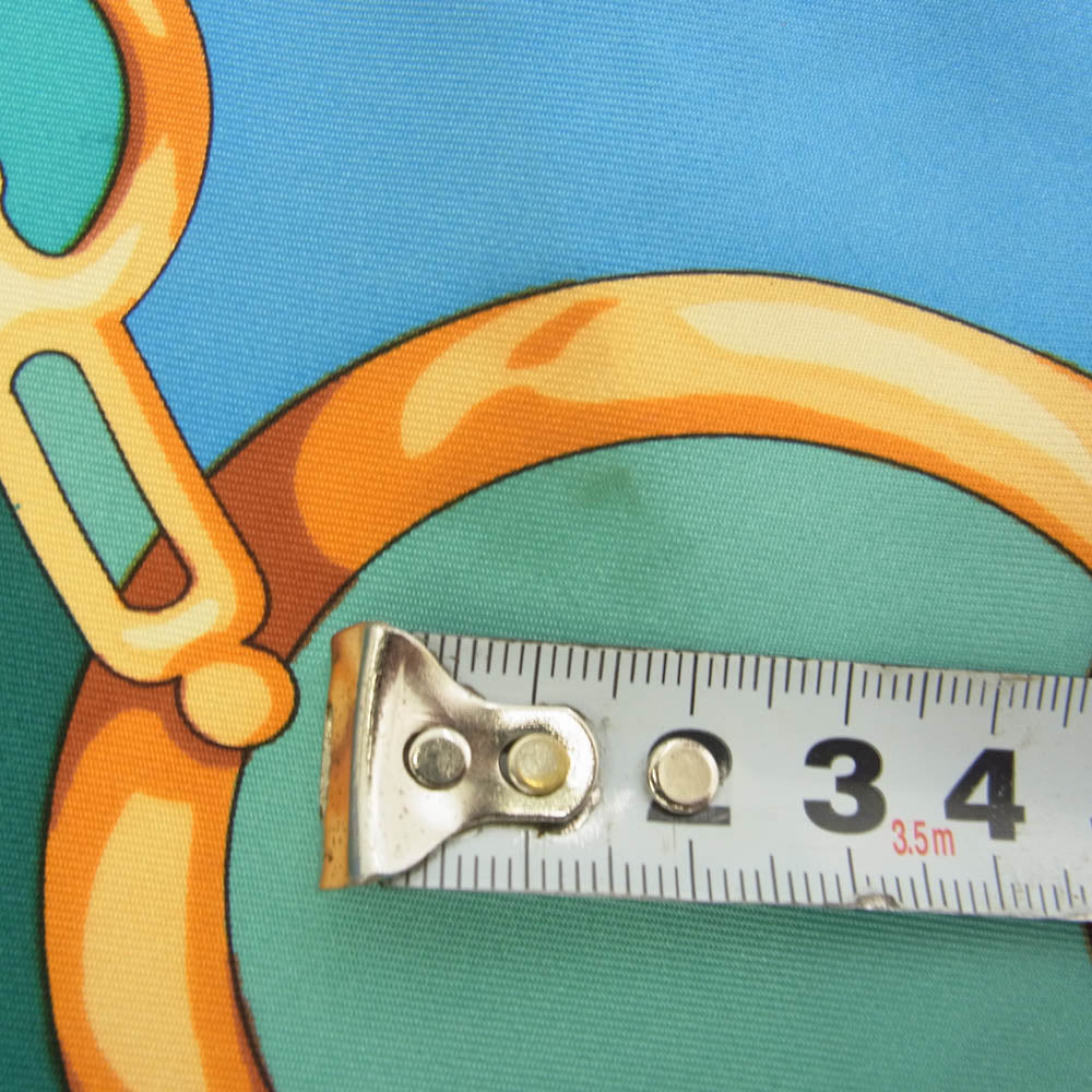 GUCCI グッチ シルク100% チェーン アクセサリー スカーフ ブルー系【中古】