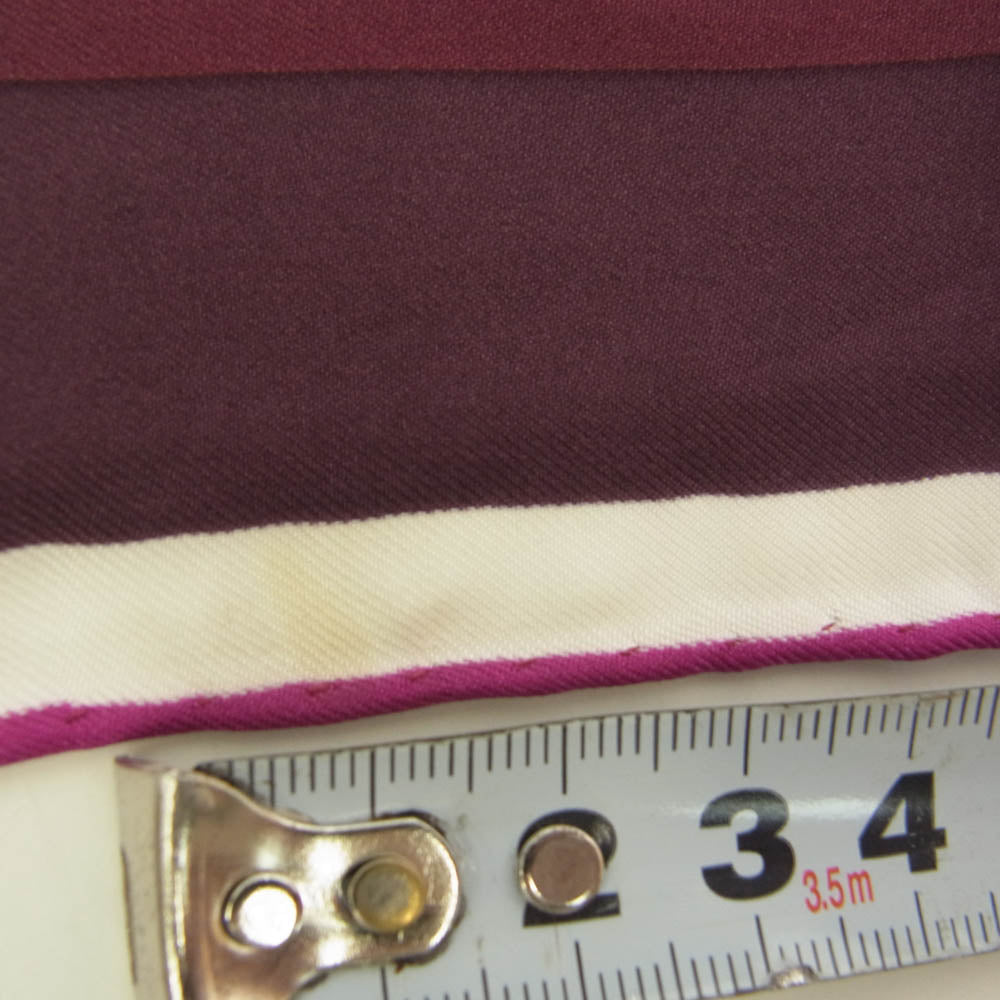 GUCCI グッチ シルク100% heart ハート 総柄 スカーフ ワインレッド系【中古】