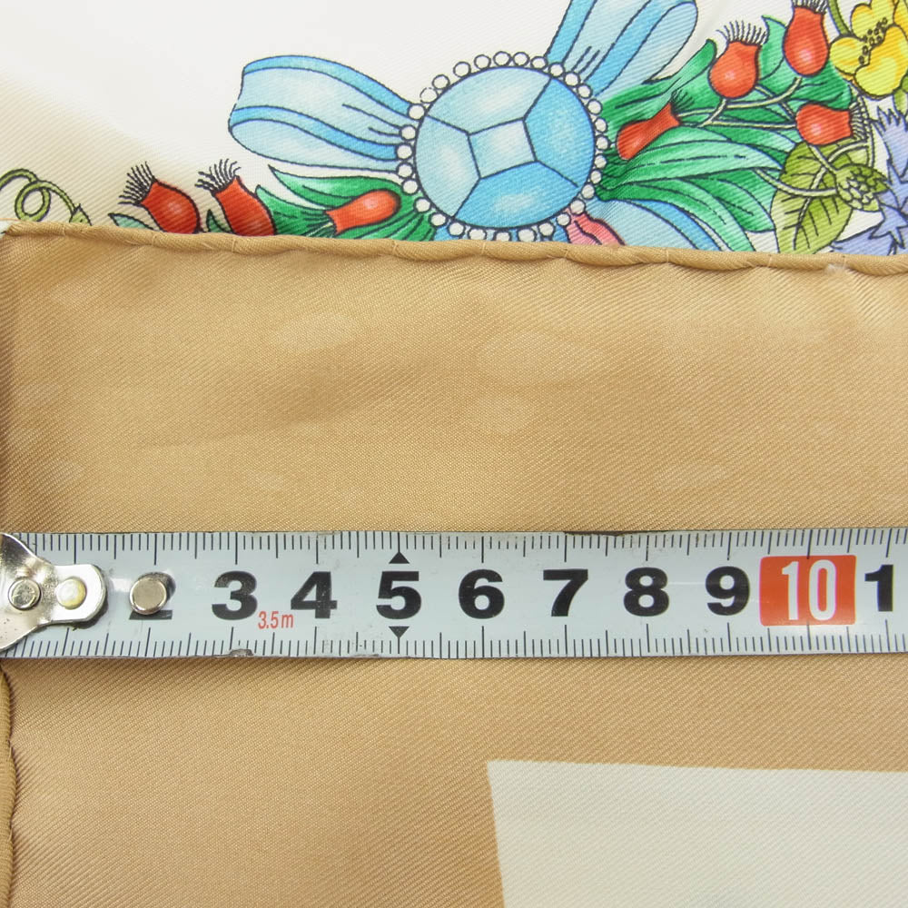GUCCI グッチ シルク100% フラワー 花柄 果物 リボン スカーフ【中古】