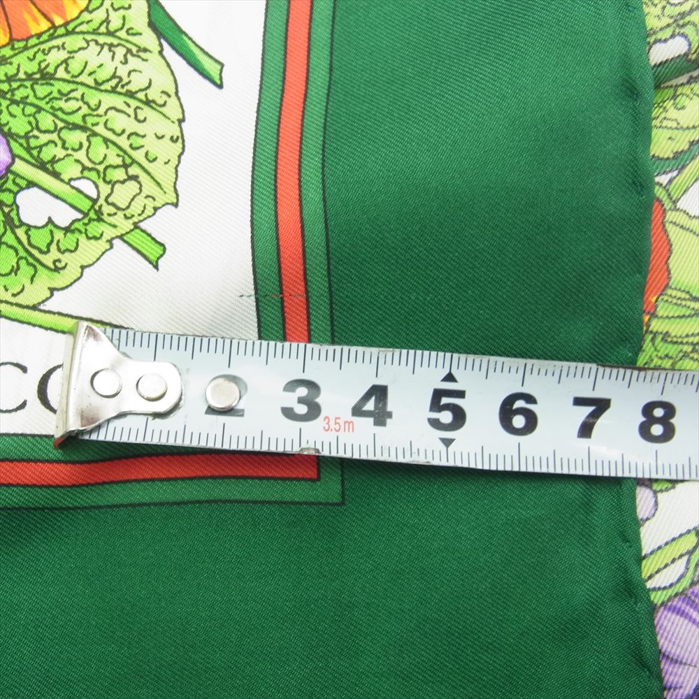 GUCCI グッチ シルク100% GG シェリーライン フラワー 花柄 スカーフ マルチカラー系【中古】