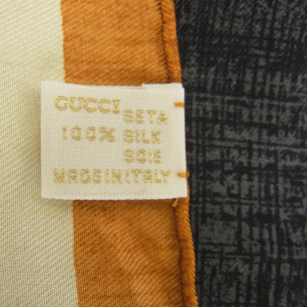 GUCCI グッチ シルク100% バラ 薔薇 グラフィック 総柄 スカーフ マルチカラー系【中古】