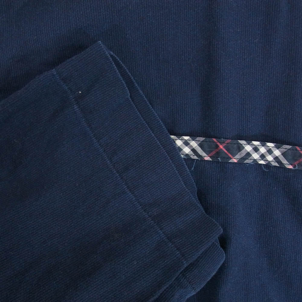 BURBERRY LONDON バーバリー ロンドン コットン 長袖 シャツ チェック 切替 ネイビー系 M【中古】