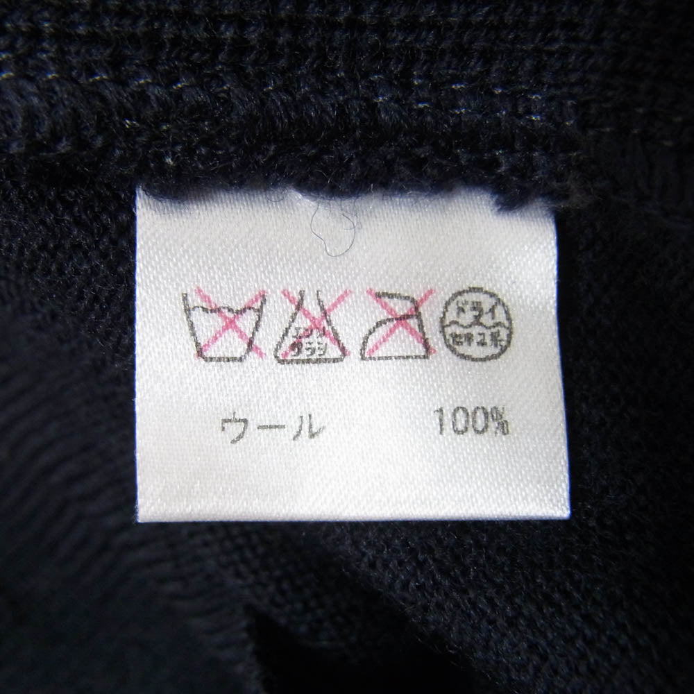 グランサッソ イタリア製 ニット ウール ジレ ベスト ネイビー系 46【中古】