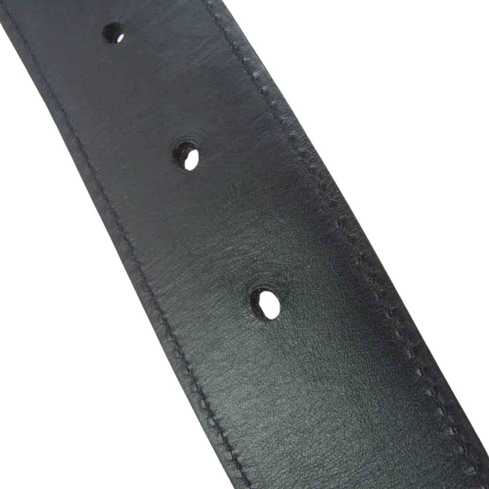 CHROME HEARTS クロムハーツ(原本無) 1.5 STRAP 1.5inchスクロールレーベルリベット レザーベルト ブラック系 36【中古】