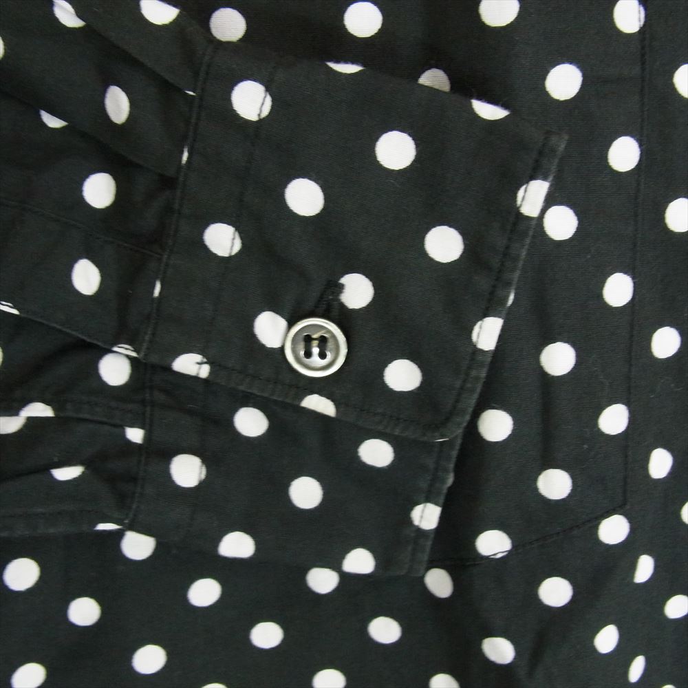 BLACK COMME des GARCONS ブラックコムデギャルソン AD2010 1F-B217 ドット 水玉 総柄 フード 長袖 シャツ ブラック系 S【中古】