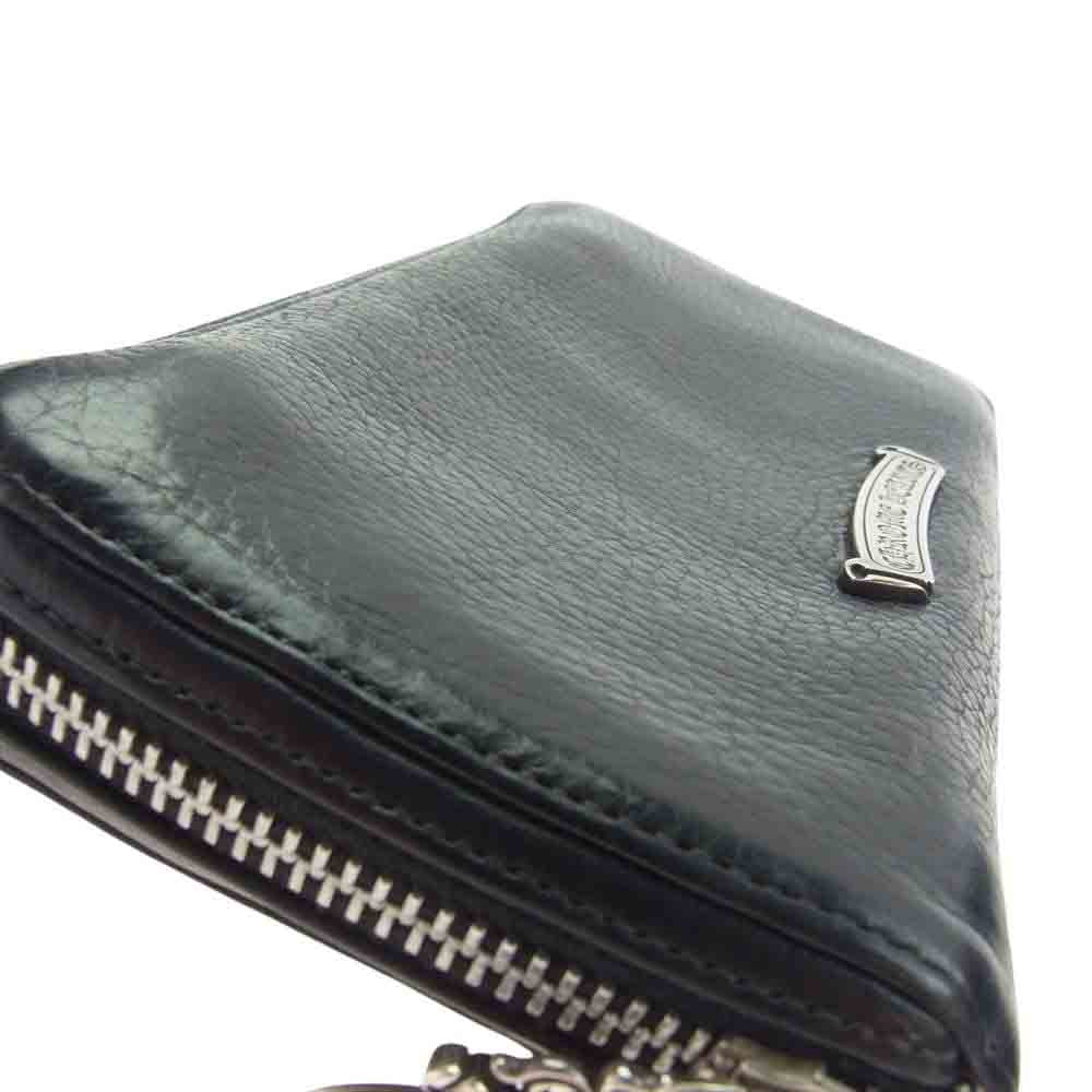 CHROME HEARTS クロムハーツ(原本無) REC F ZIP #2 FLG レック フィリグリークロス レザーラウンドジップロングウォレット 長財布 ブラック系【中古】