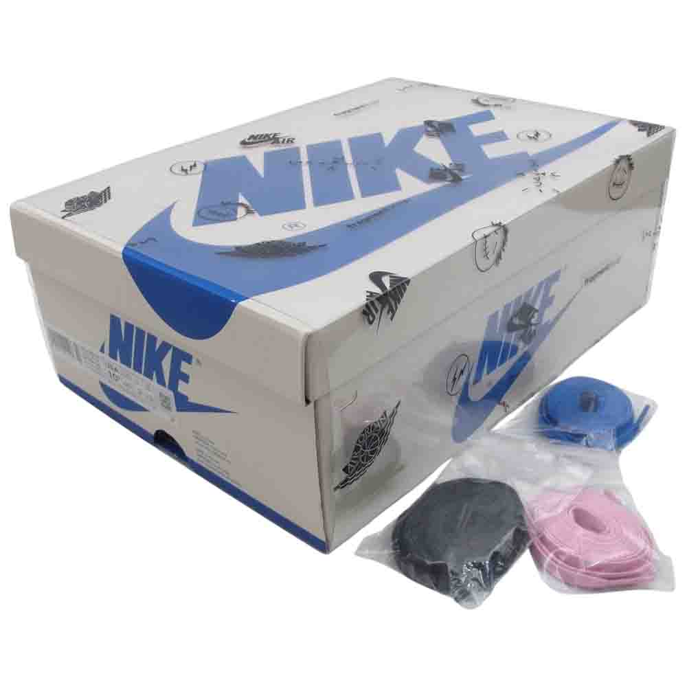 NIKE ナイキ DM7866-140 フェイクバスターズ鑑定済 Travis Scott ×Fragment Air Jordan 1 Low OG SP Military Blue トラヴィススコット×フラグメント ローカット スニーカー ホワイト系 ブルー系 ブラック系 28.5cm【中古】