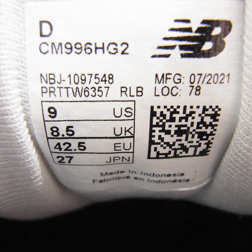 NEW BALANCE ニューバランス CM996HL2 スニーカー ランニングシューズ ネイビー系 27cm【中古】