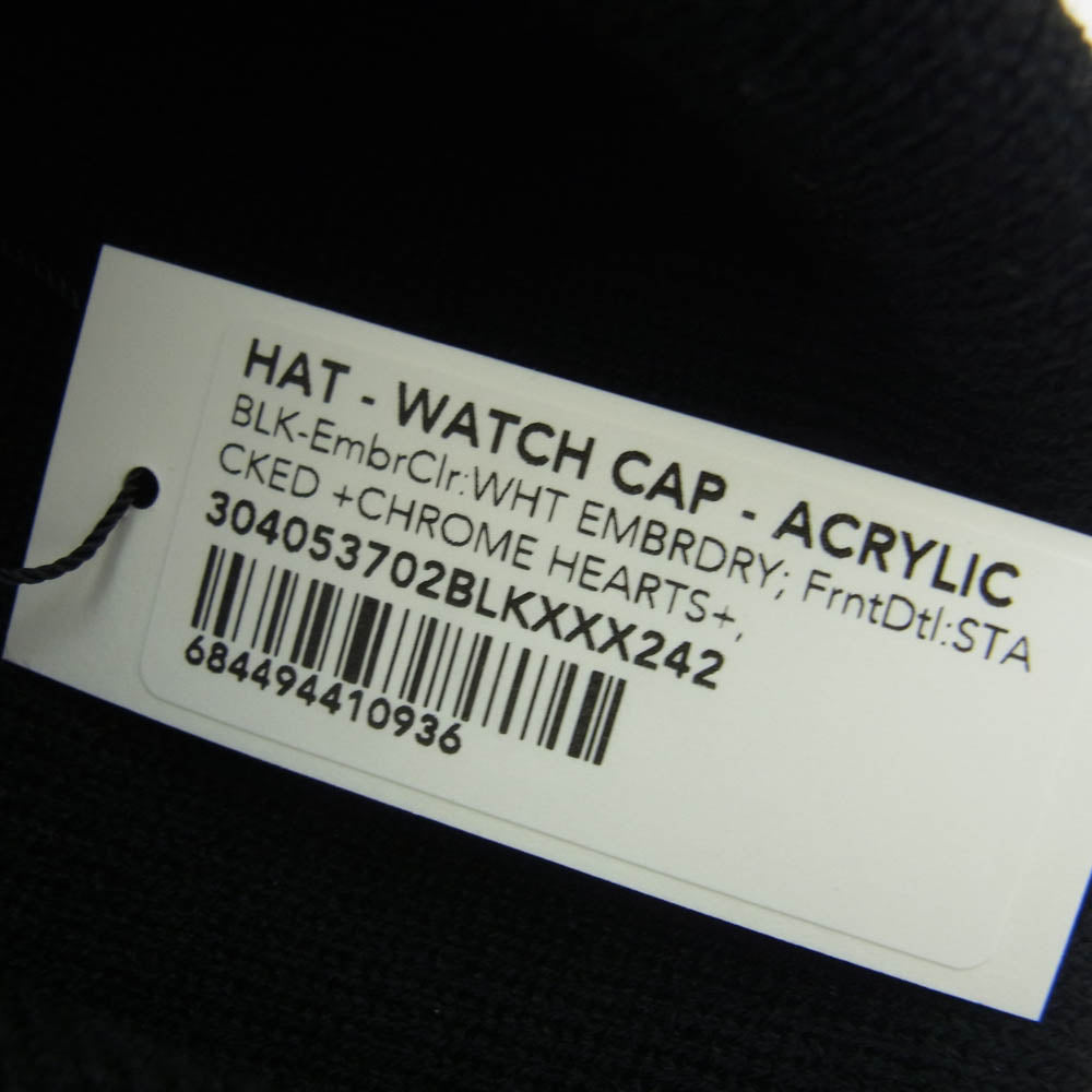 CHROME HEARTS クロムハーツ(原本無) 国内正規品 WOOL WATCH CAP ウール ワッチ キャップ CHプラス ニットキャップ ビーニー ブラック系 OS【新古品】【未使用】【中古】