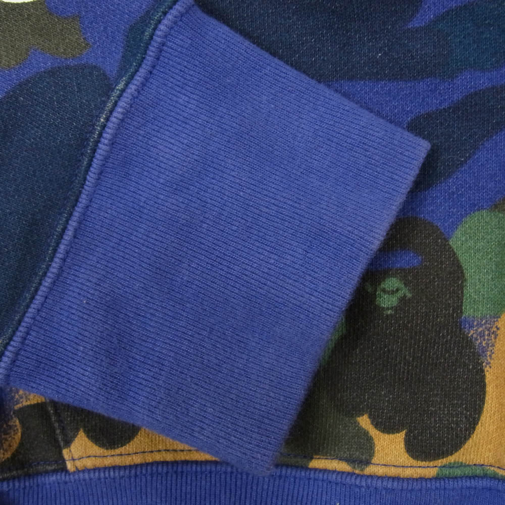 A BATHING APE アベイシングエイプ 001ZPI231902C × HERON PRESTON ロゴ プリント カモフラ 迷彩柄 ジップアップ シャーク フーディ パーカー パープル系 M【中古】