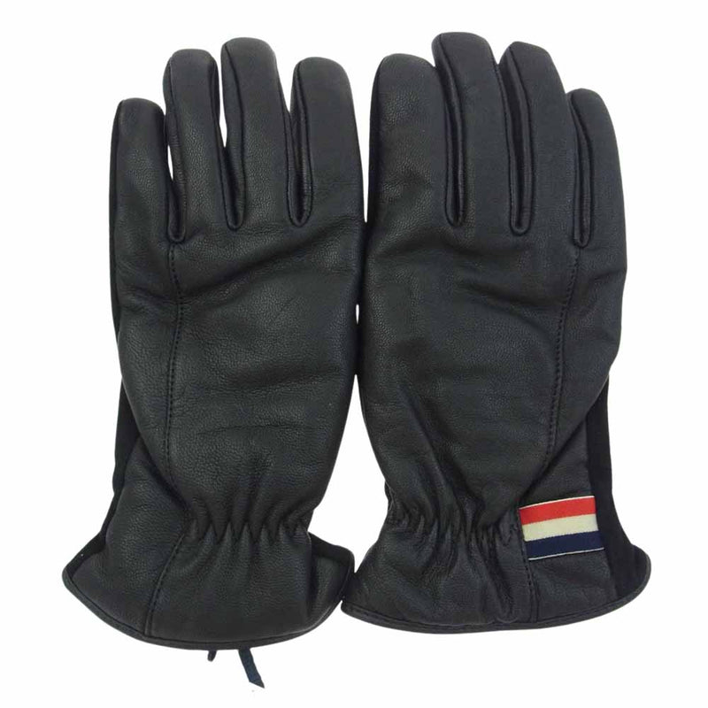 モンクレール　グローブ　ブラック　手袋 MONCLER モンクレール GUANTI レザー ヌバック グローブ 手袋