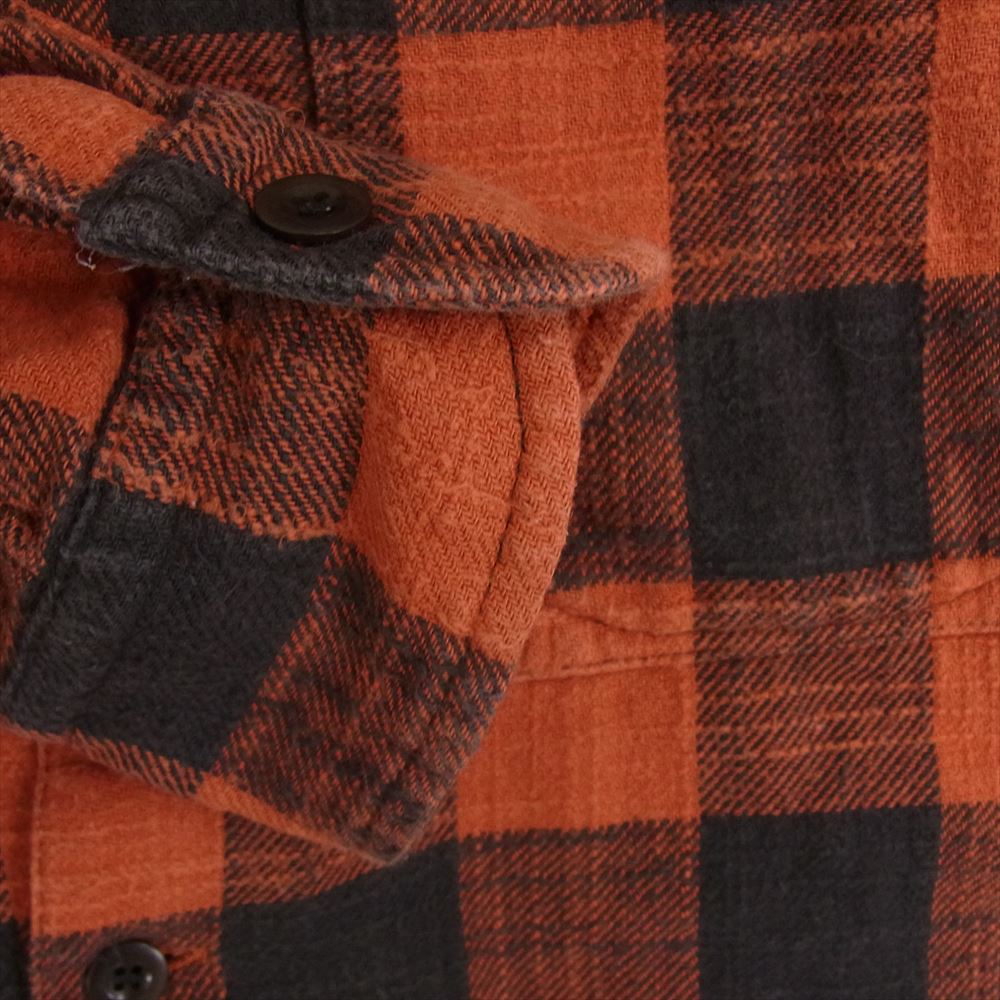 LOST CONTROL ロストコントロール L18A2-2010 Square Pocket Check Shirts スクウェア ポケット チェック 長袖 シャツ レッド系 3【中古】