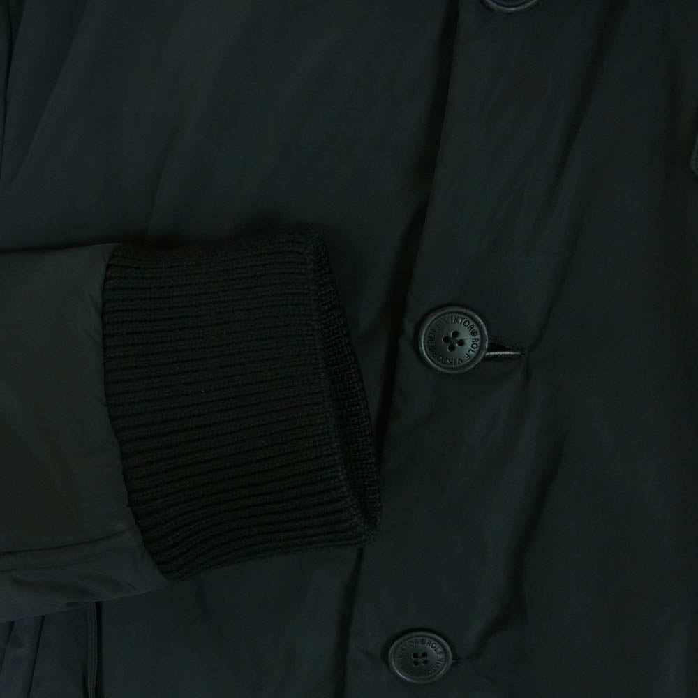 ヴィクター&ロルフ 12AW S42AM0083 イタリア製 襟ニット切替 中綿 パフ ジャケット ブラック系 46【中古】