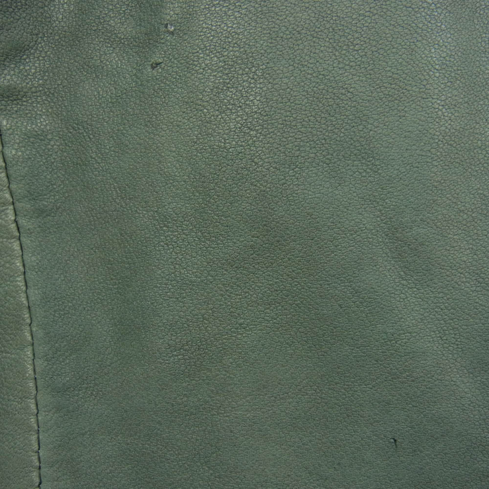 MIHARA YASUHIRO ミハラヤスヒロ 41431201 羊革 シングル レザー ライダース ジャケット グリーン系 46【中古】