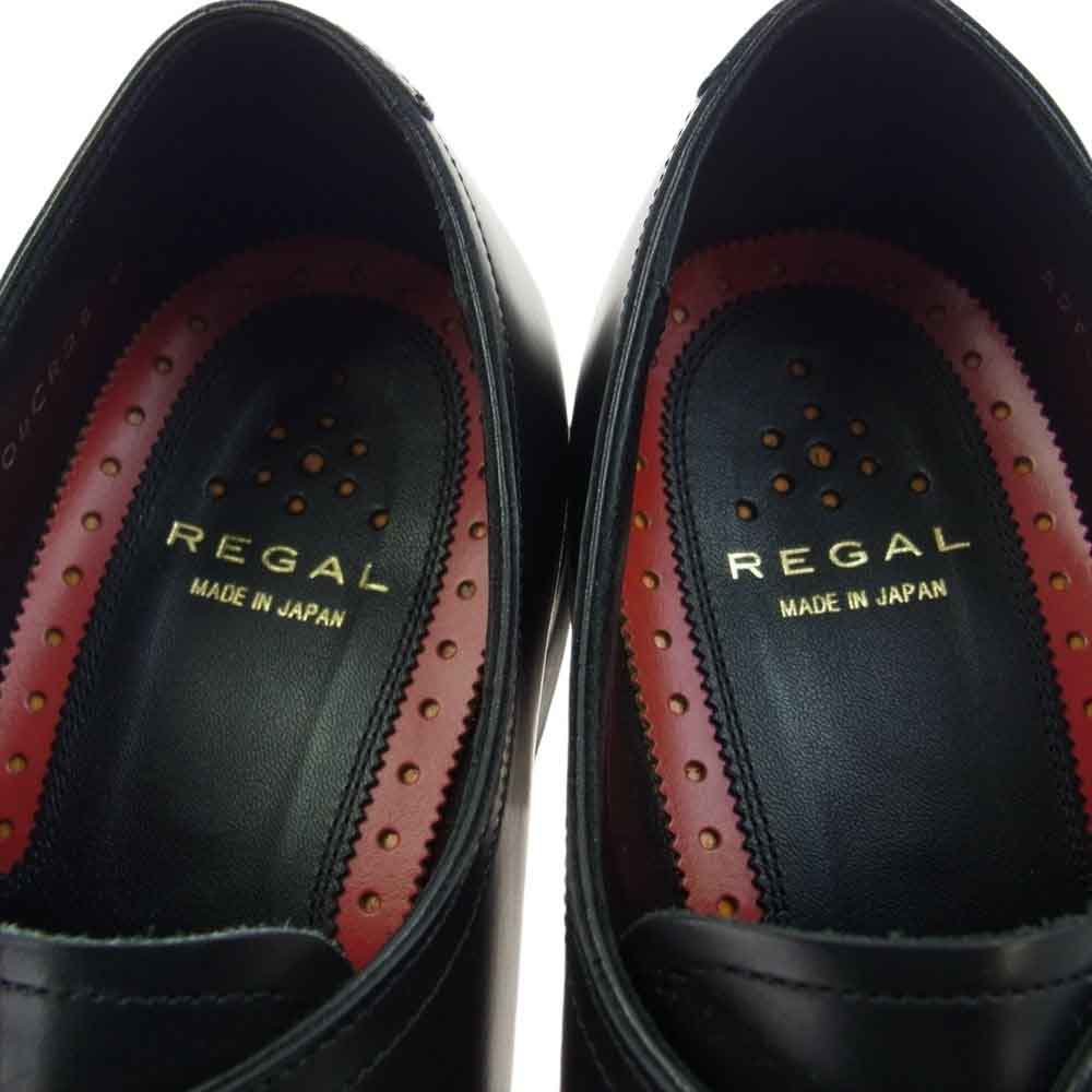 REGAL リーガル 04CR シングルモンクストラップ レザー シューズ ブラック系 25cm【美品】【中古】