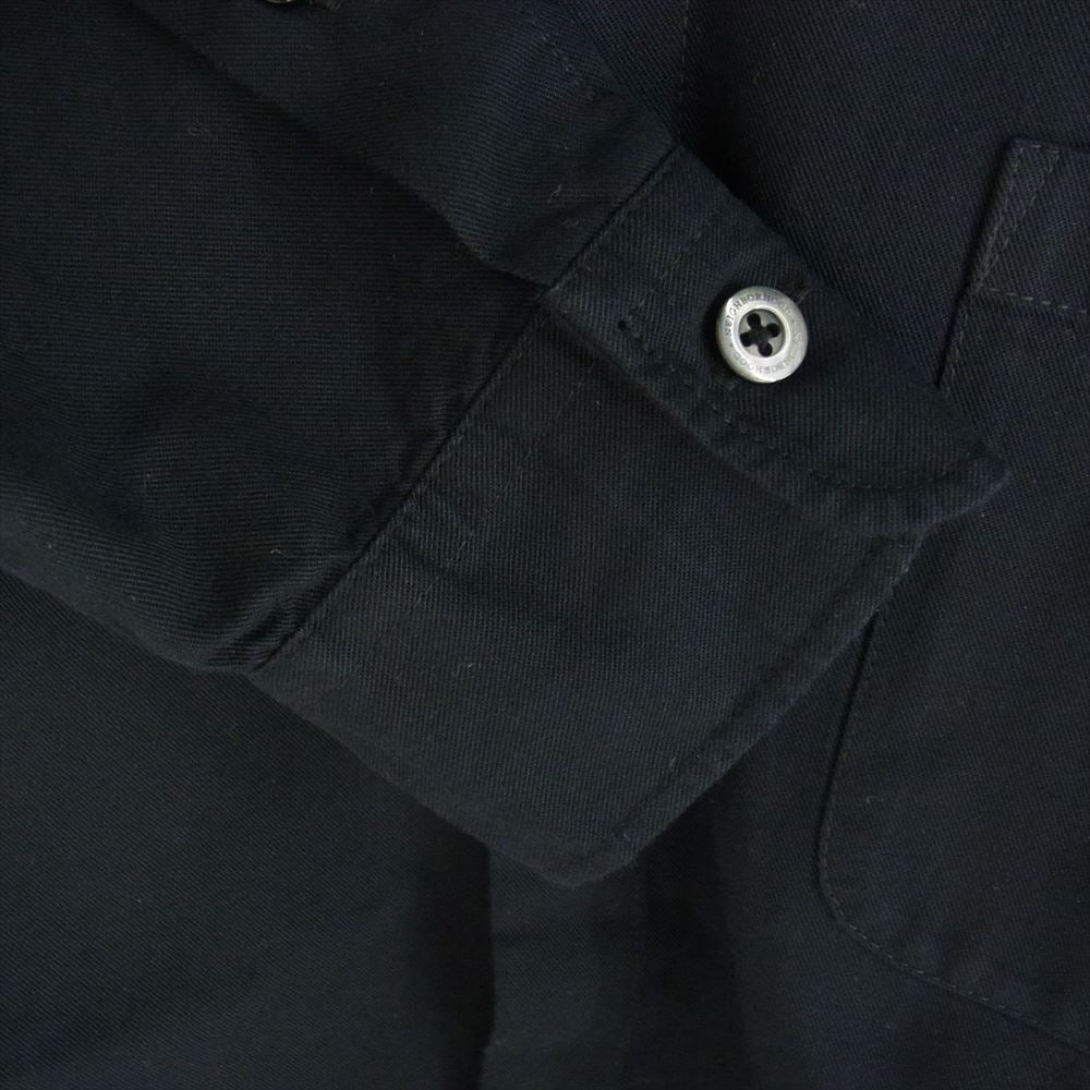 NEIGHBORHOOD ネイバーフッド 23SS 232SPNH-SHM03 OVER SHIRT LS オーバー シルエット ロゴ刺繍 長袖シャツ ブラック系 M【中古】
