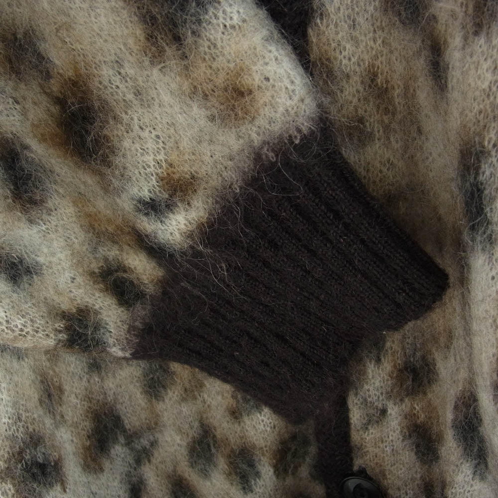 WACKO MARIA ワコマリア LEOPARD MOHAIR CARDIGAN モヘア混 レオパード カーディガン ブラウン系 XL【中古】