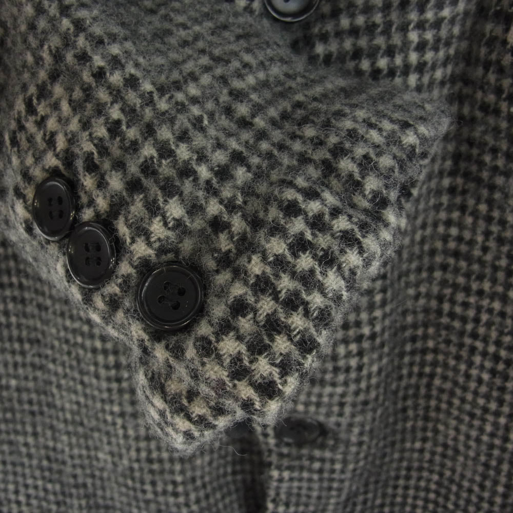 BLACK COMME des GARCONS ブラックコムデギャルソン 1J-J003 AD2022 ギンガムチェック ウール縮絨 ジャケット グレー系 S【中古】