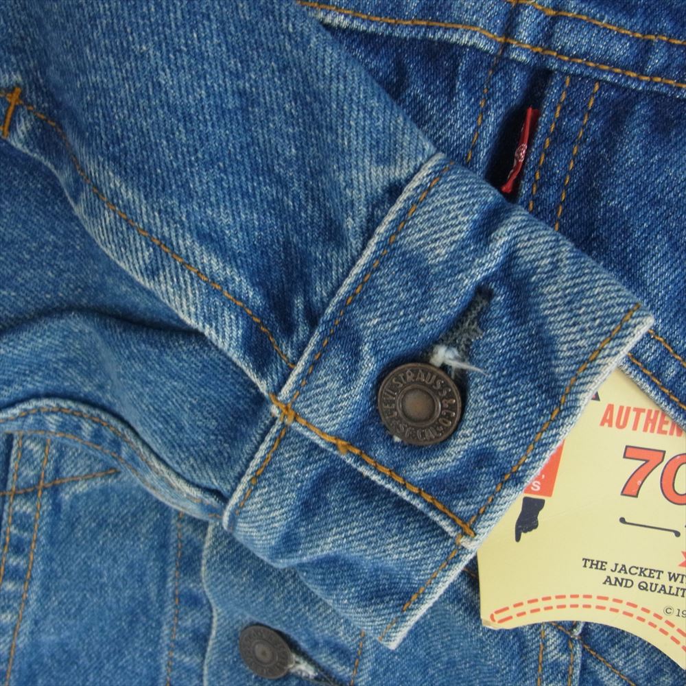 Levi's リーバイス 70505-02 香港製 90s 復刻 3rd 70505 復刻 デニム ジャケット インディゴブルー系 36【極上美品】【中古】