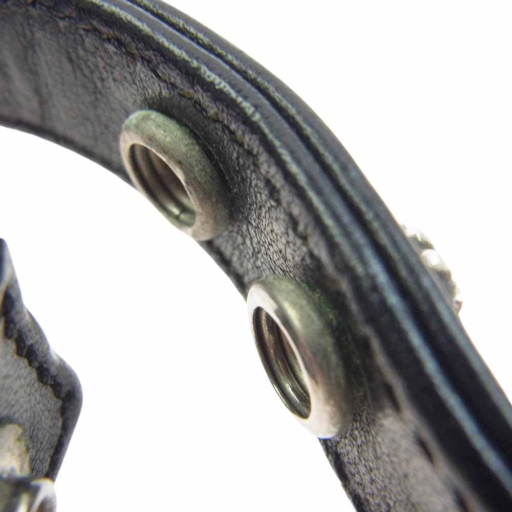 CHROME HEARTS クロムハーツ(原本無) 3BTN 2SNP クロスボール 3ボタン 2スナップ レザー ブレスレット ブラック系 シルバー系【中古】