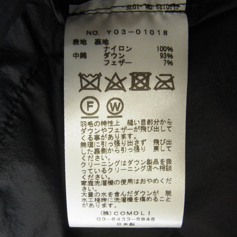 COMOLI コモリ 23AW Y03-01018 down vest ダウン ベスト ブラック系 3【美品】【中古】