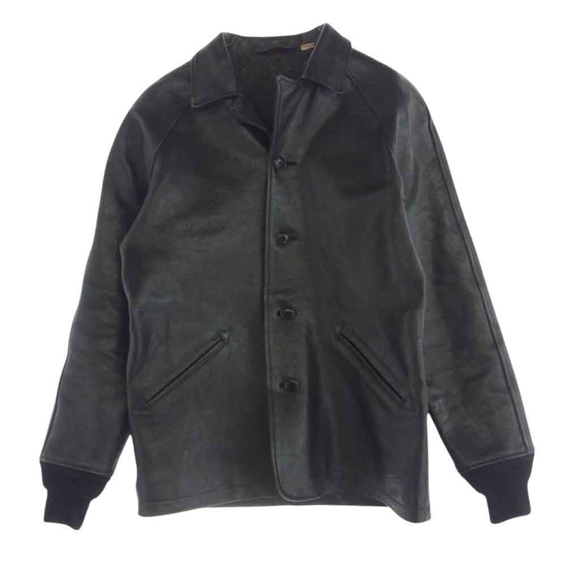 WESTRIDE ウエストライド GOAT LEATHER COATS 山羊 ゴート レザーコート ブラック系 L【中古】