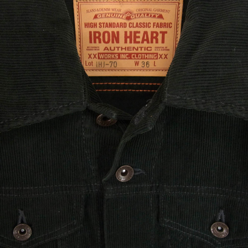 IRON HEART コーデュロイ襟 セーター L ダークネイビー アイアンハート