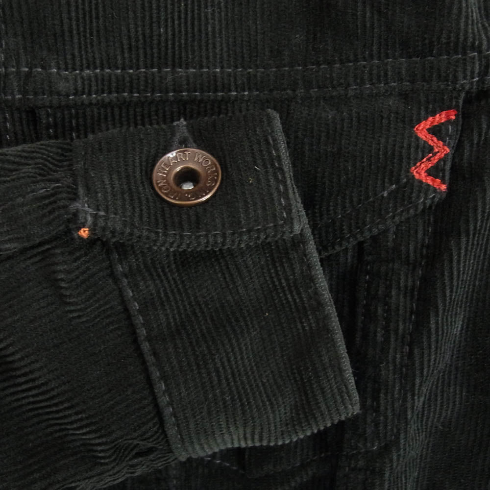 IRON HEART アイアンハート IHJ-70 サマー コーデュロイ トラッカー ジャケット ブラック系 36【中古】