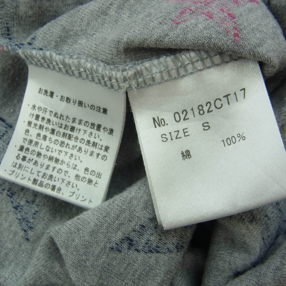 HYSTERIC GLAMOUR ヒステリックグラマー 02182CT17 STAR WOMAN ジャカード 総柄 Tシャツ 半袖 グレー系 S【中古】