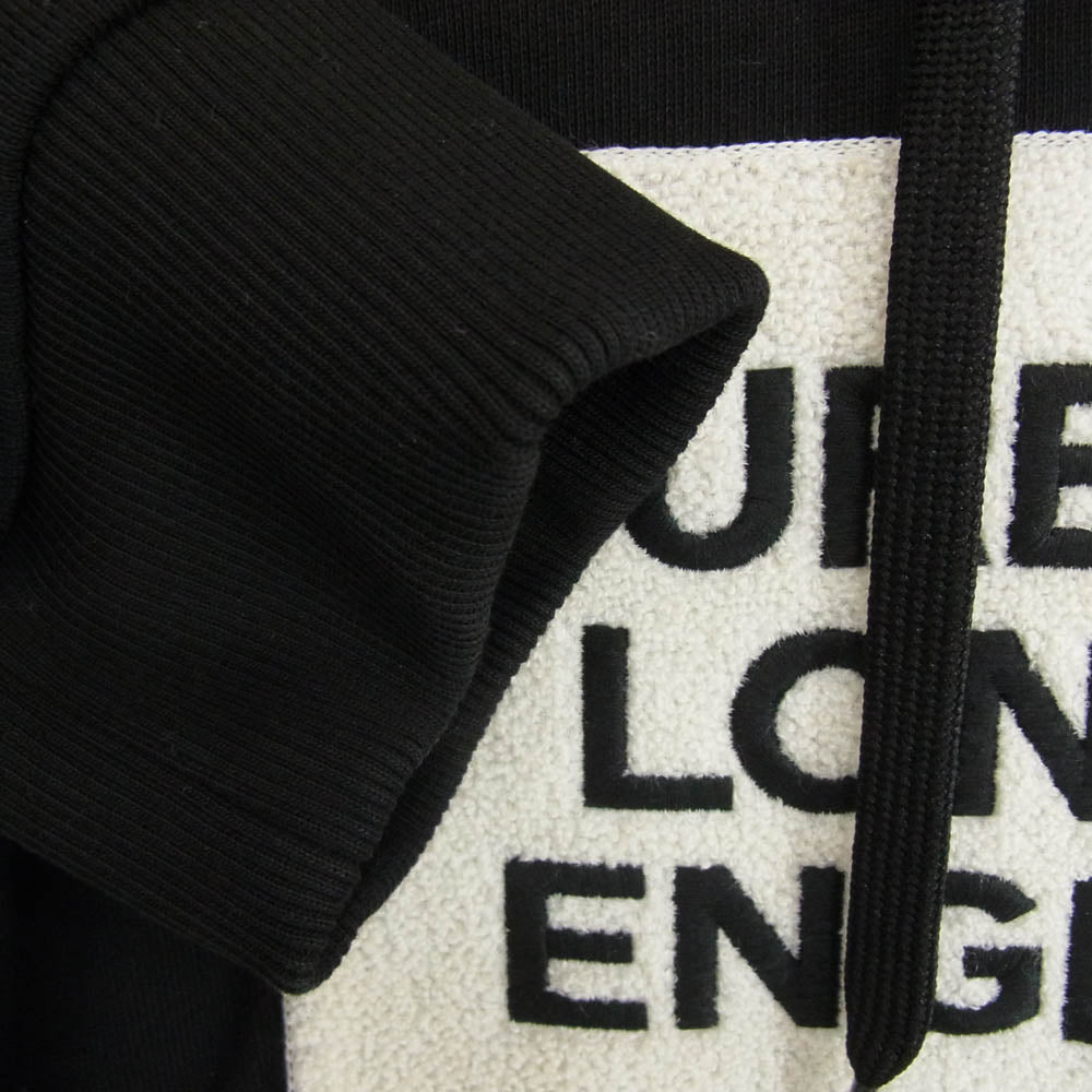 BURBERRY LONDON バーバリー ロンドン 8021437 パイルボックスロゴ プルオーバー スウェット パーカー ブラック系 L【中古】