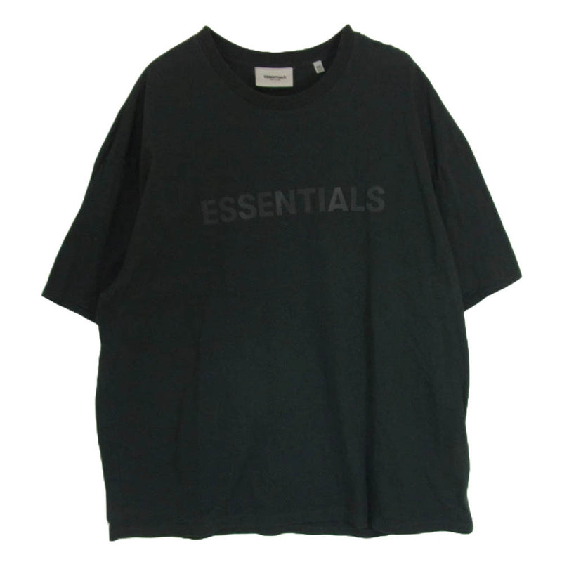 FEAR OF GOD フィアオブゴッド ESSENTIALS エッセンシャルズ FOG ラバーロゴ クルーネック 半袖 Tシャツ ブラック系  XXL【中古】