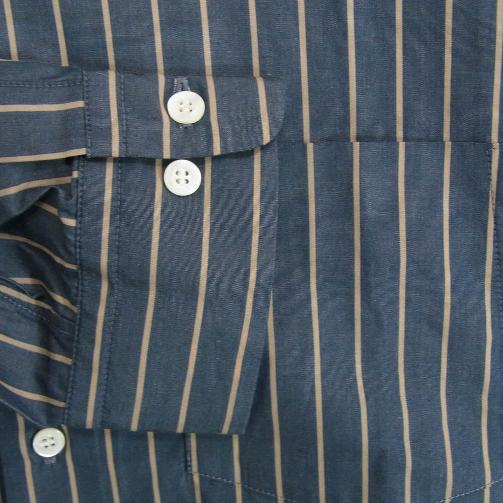 WEWILL ウィーウィル W-012-5007 DT SHIRT ストライプ 長袖 シャツ ネイビー系 2【中古】
