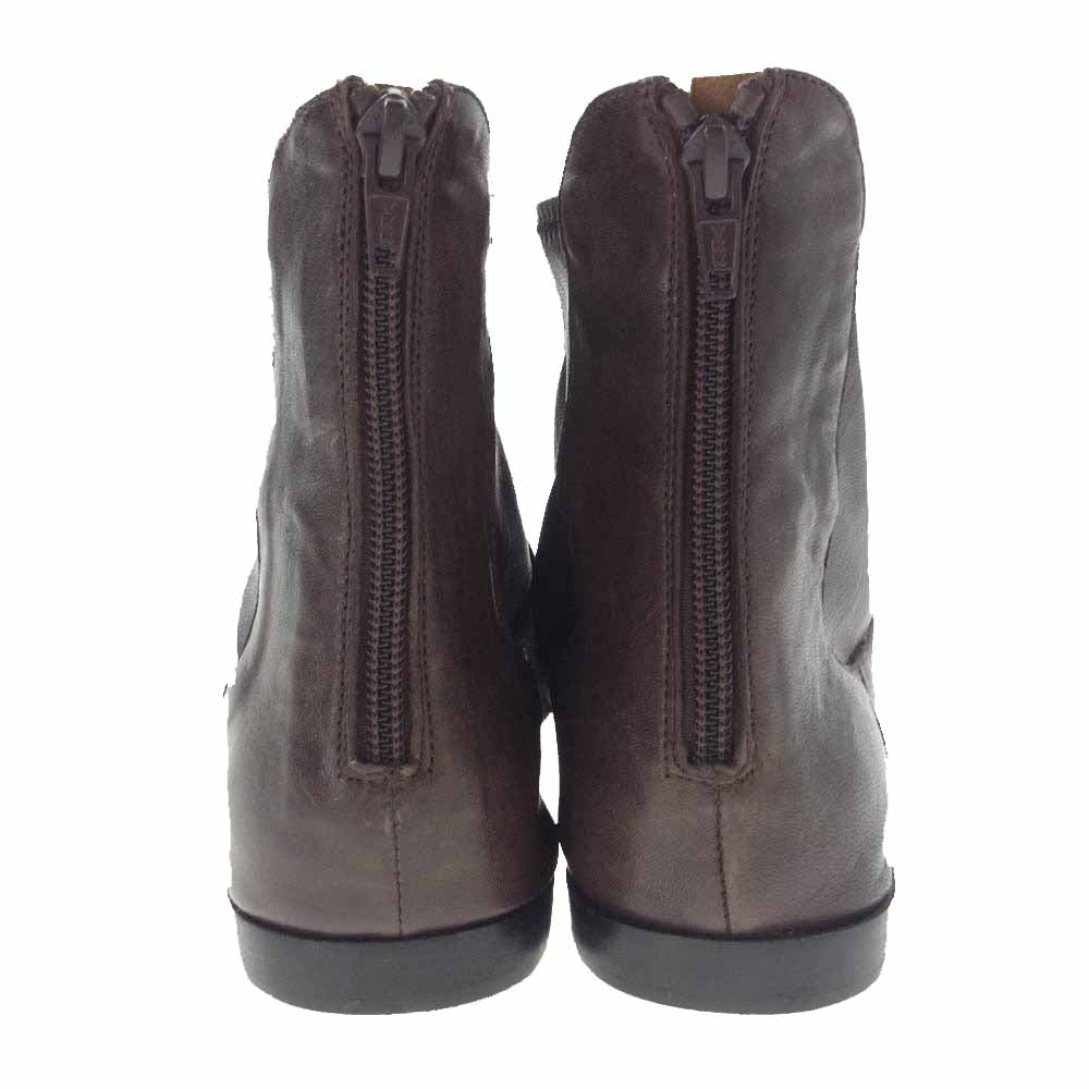 クーデター BEARDSLEY short boots ビアズリー ジップアップ サイドゴア ショート ブーツ ブラウン系 35【中古】