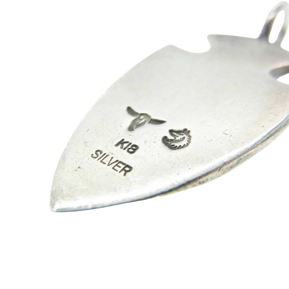 TADY&KING タディアンドキング SV シルバー ペンダント トップ GPウルフ 金メタル付き 矢尻 小 K18 シルバー 925 シルバー系 ゴールド系【中古】