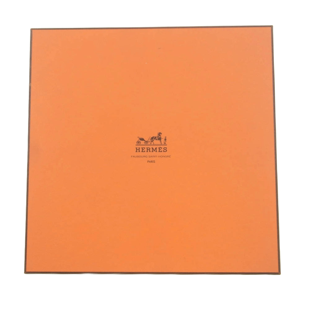 HERMES エルメス シルク100% カレ90 LART DECRIRE 書の芸術 スカーフ オレンジ系【中古】
