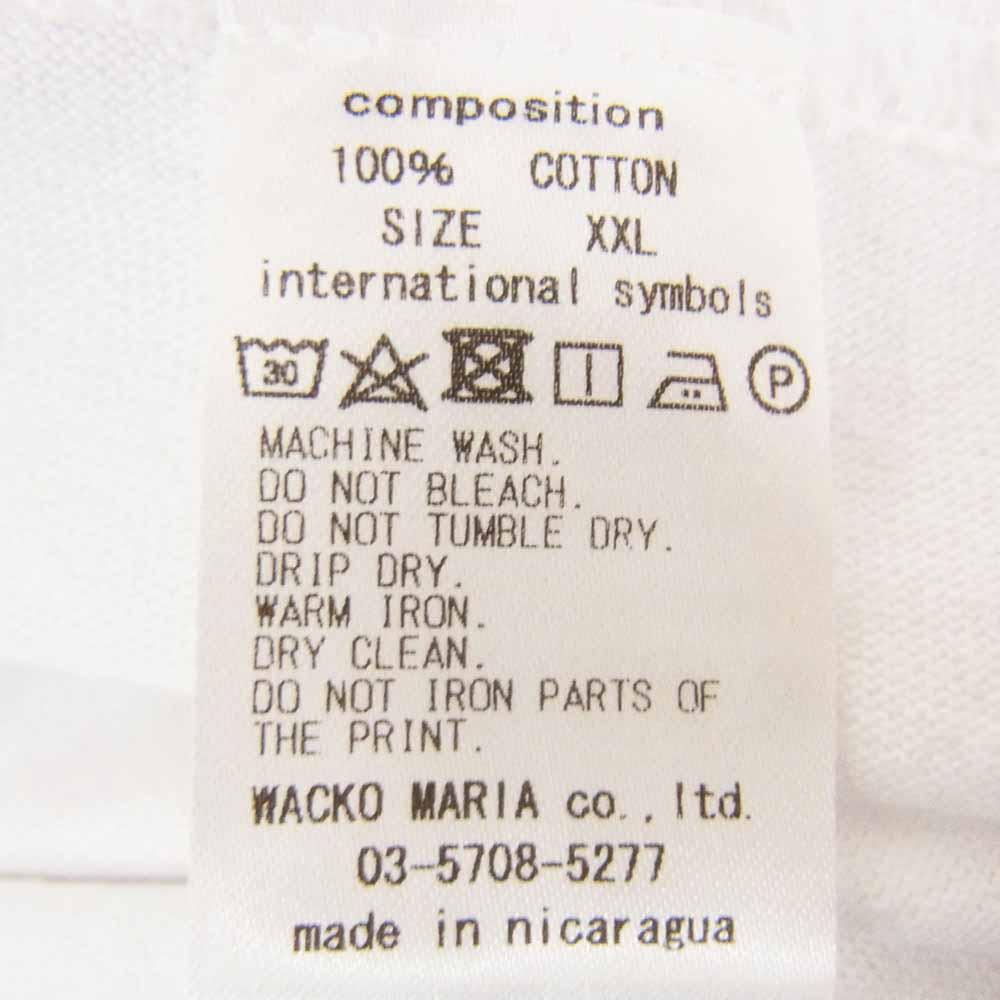 WACKO MARIA ワコマリア 23SS 23SS-WMT-TEE01 CREW NECK T-SHIRT 世界平和プロジェクト 東京 クルーネック 半袖 Tシャツ ホワイト系 XXL【美品】【中古】
