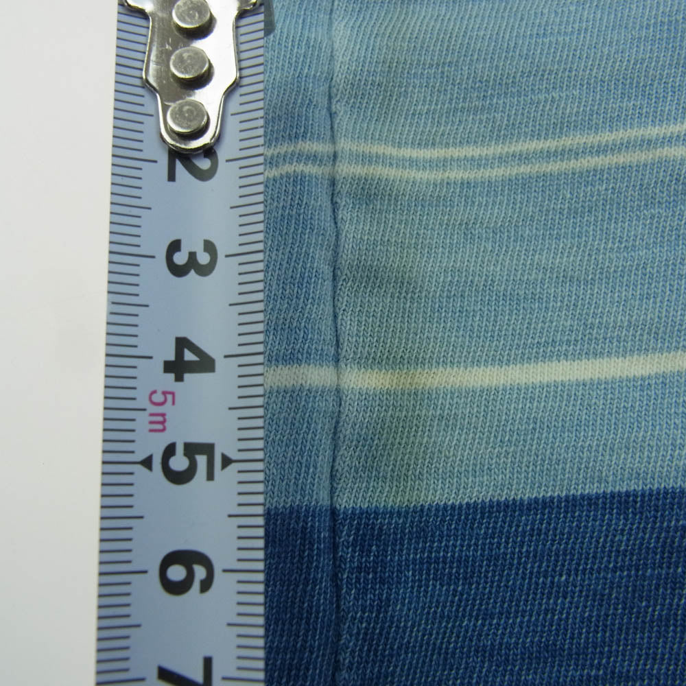 RRL ダブルアールエル INDIGO BORDER TEE インディゴ ボーダー Tシャツ ブルー系 L【中古】