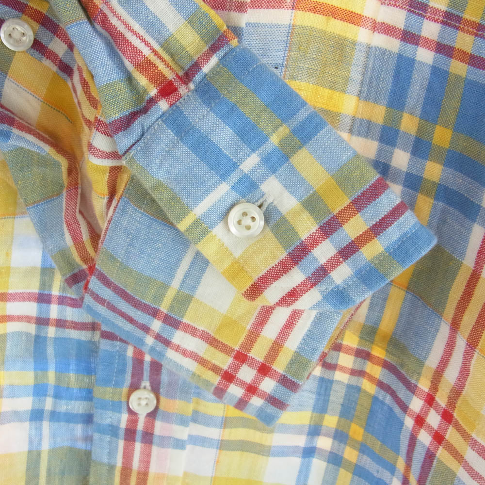 THOM BROWNE トムブラウン リネン チェック柄 長袖シャツ マルチカラー系 1【中古】