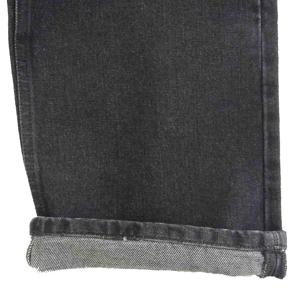 LOEWE ロエベ H526Y11W29 Straight-Leg Jeans In Denim レザーパッチ ストレートレッグ ジーンズ デニムパンツ ブラック ダークグレー系 48【中古】