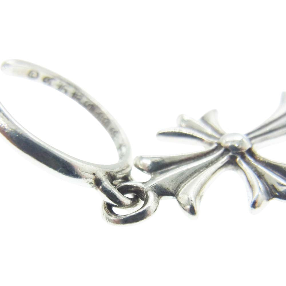 CHROME HEARTS クロムハーツ(原本無) TINY CH CROSS タイニーCHクロス フープ ピアス シルバー系【中古】