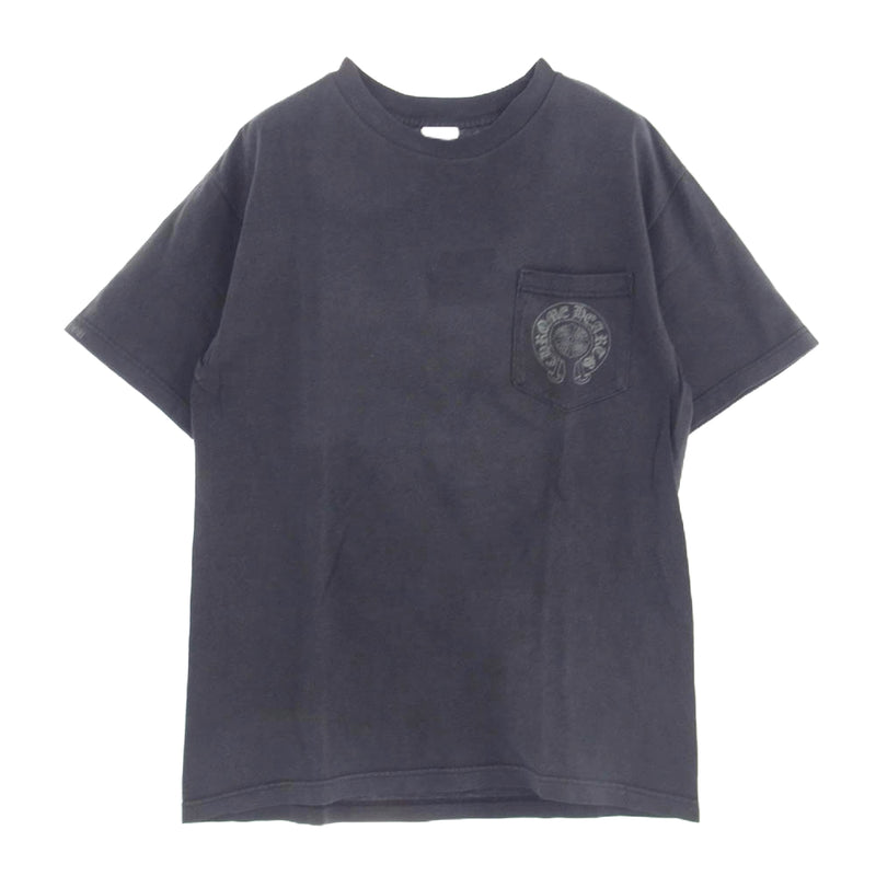 CHROME HEARTS クロムハーツ（原本無） 1ポケット バック セメタリー クロス プリント 半袖 Tシャツ 墨黒 ブラック系 M【 –  ブランド古着 LIFE