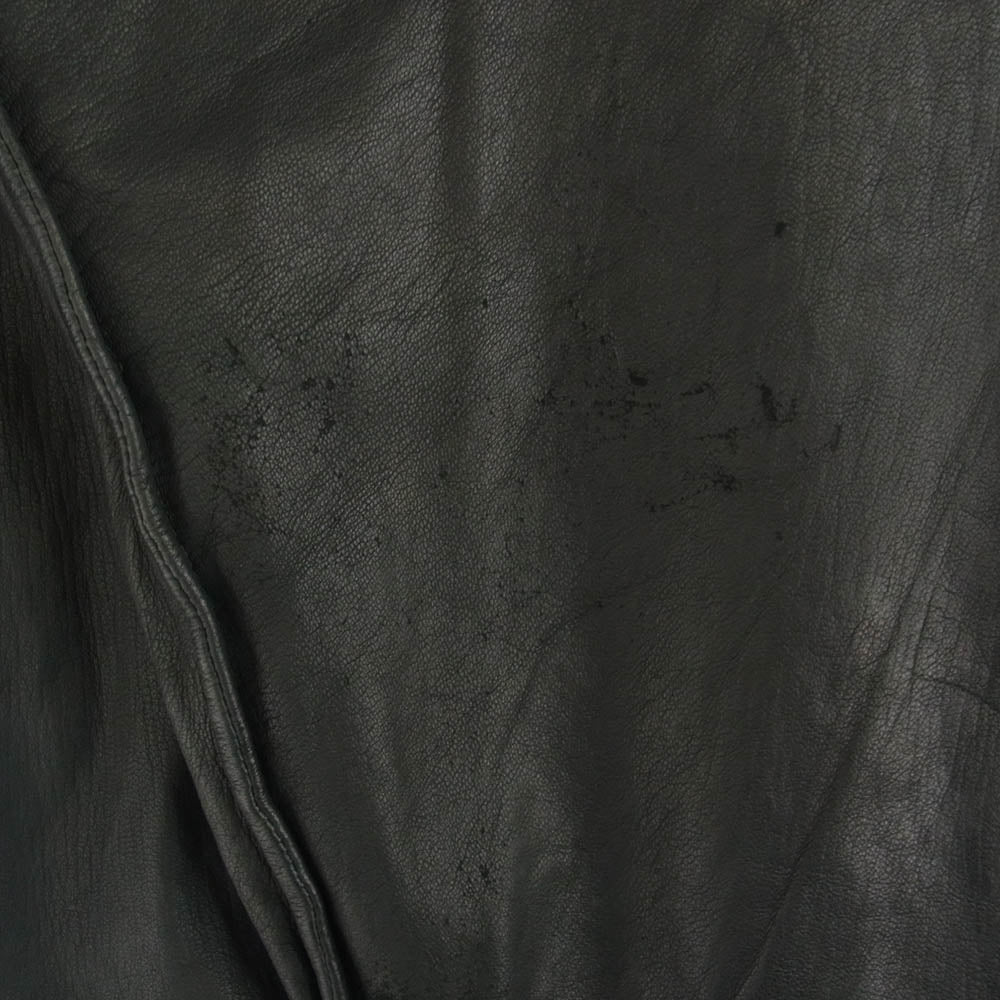 MIHARA YASUHIRO ミハラヤスヒロ 91011234 鹿側 ディアスキン 変形 レザー ライダースジャケット ブラック系 S【中古】