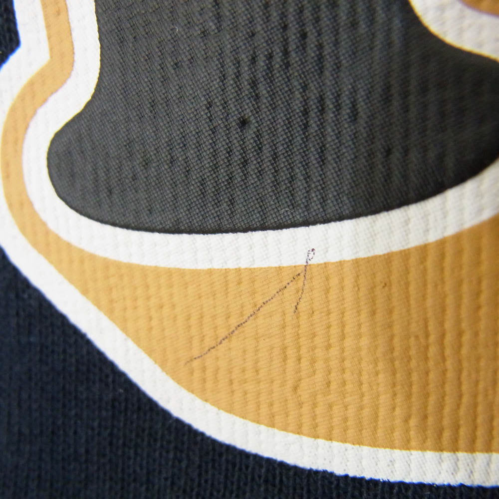 A BATHING APE アベイシングエイプ 猿 ワッペン BAPE ロゴ 半袖 ポロ シャツ ネイビー系 L【中古】