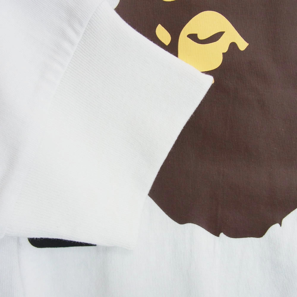 A BATHING APE アベイシングエイプ カレッジ ロゴ ロングスリーブ 長袖 Tシャツ ホワイト系 L【新古品】【未使用】【中古】