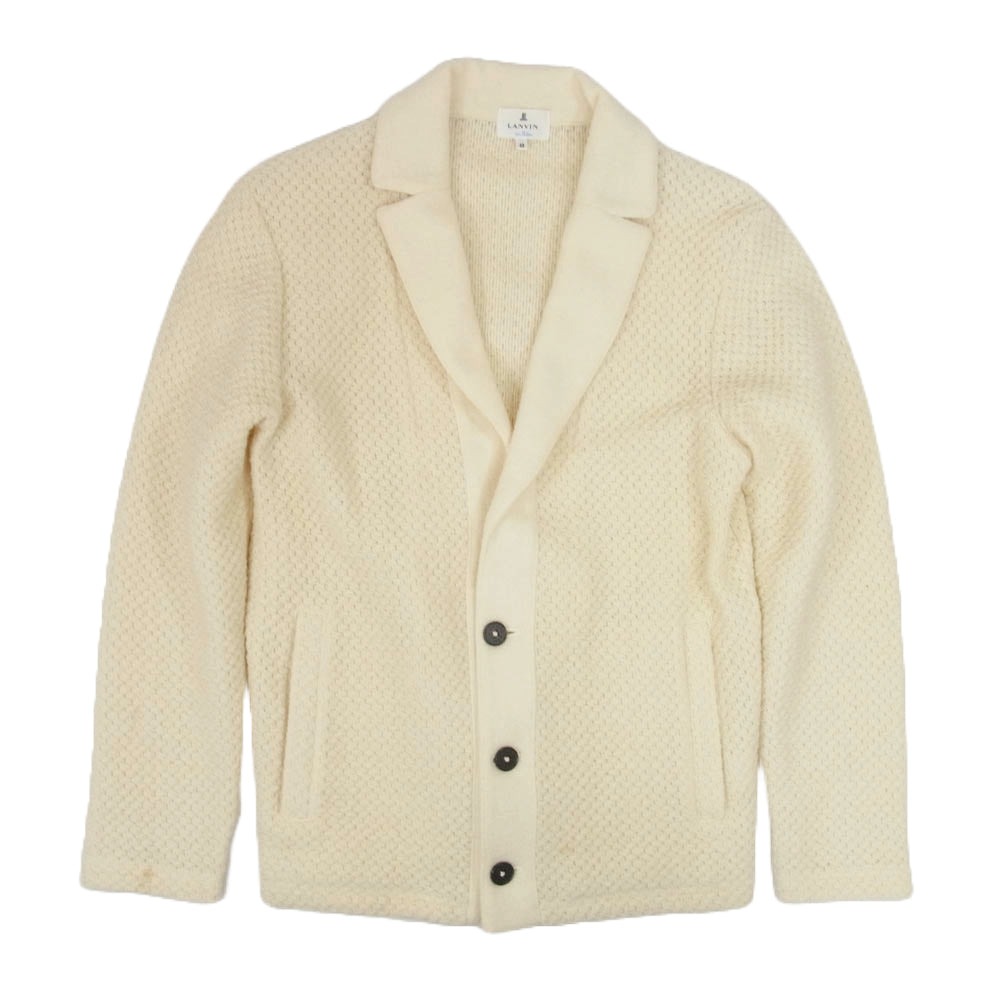 LANVIN ランバン ニット 3B テーラード ジャケット オフホワイト系 48 