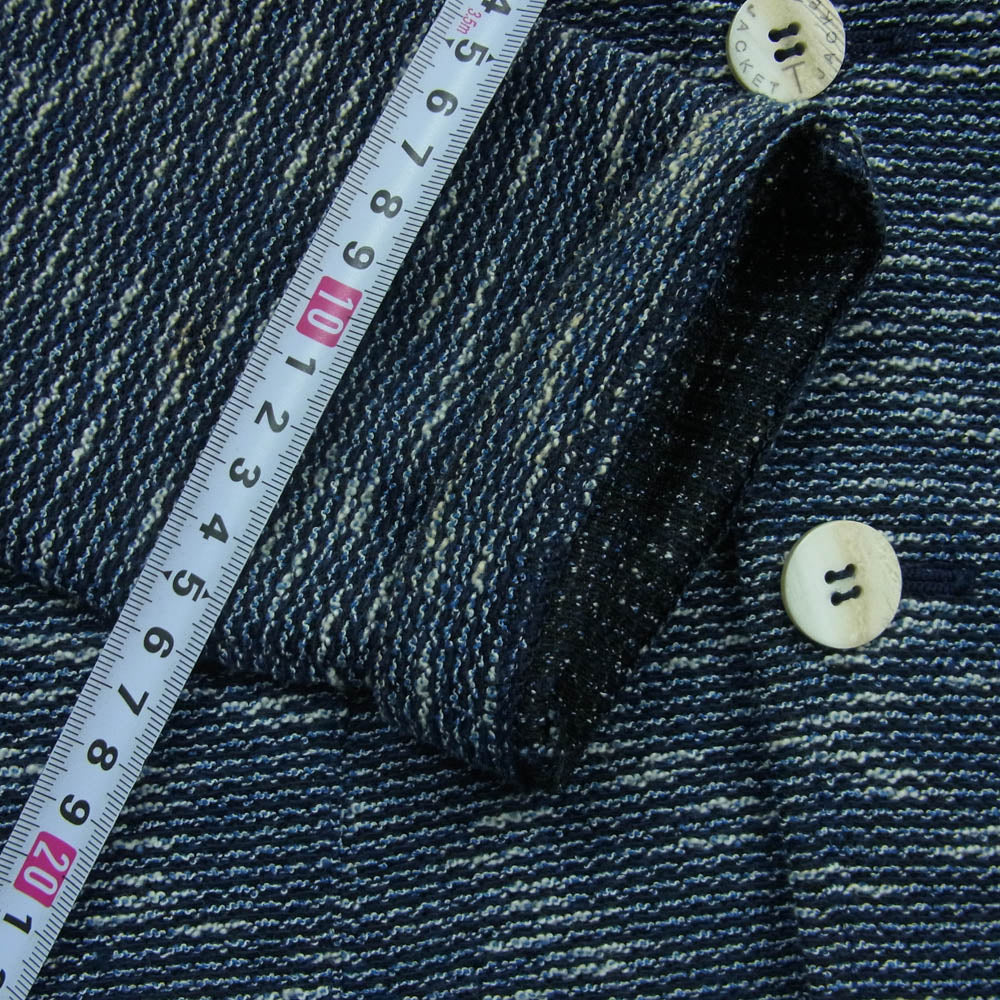 ティージャケット パイル地 2B イージー テーラード ジャケット グレイッシュブルー系 S【中古】