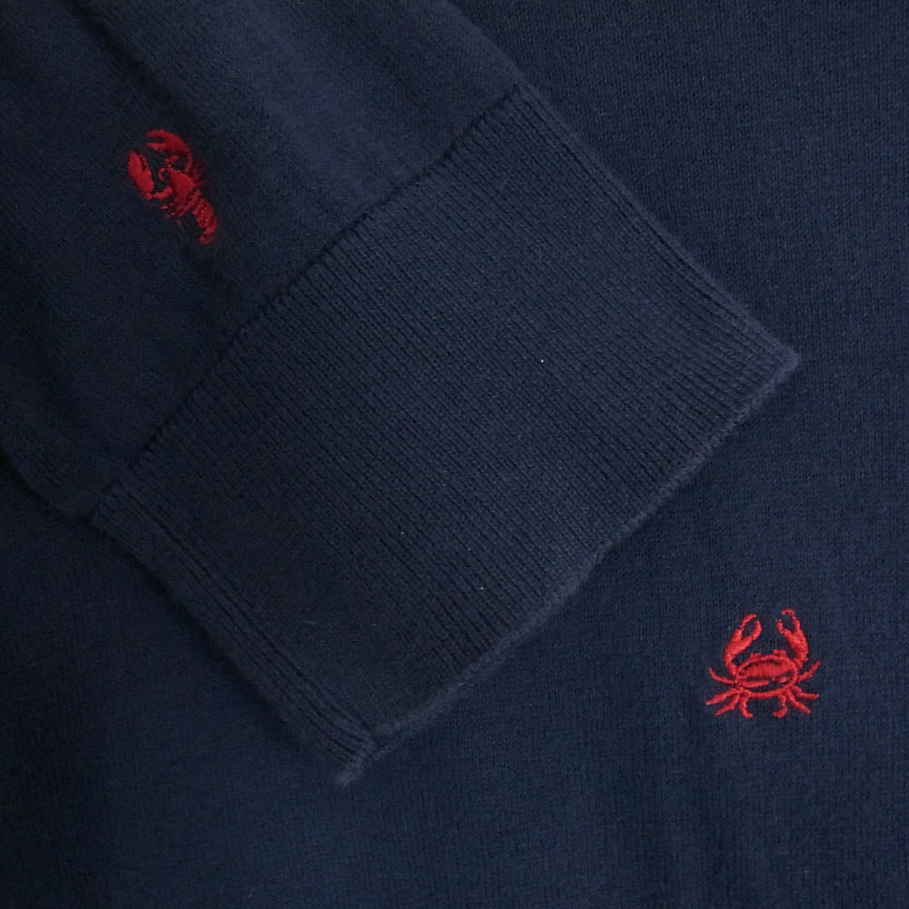 Brooks Brothers ブルックスブラザーズ ロブスター クラブ 甲殻類 ニット セーター ネイビー系 L【中古】