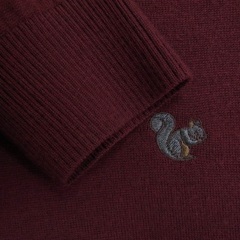 Brooks Brothers ブルックスブラザーズ エクストラファインメリノウール リス どんぐり ニット セーター ワインレッド系 L【中古】