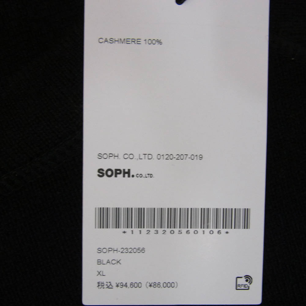 SOPHNET. ソフネット SOPH-232056 CASHMERE DOUBLE FACE CREWNECK KNIT カシミヤ ニット セーター クルーネック ブラック系 XL【極上美品】【中古】