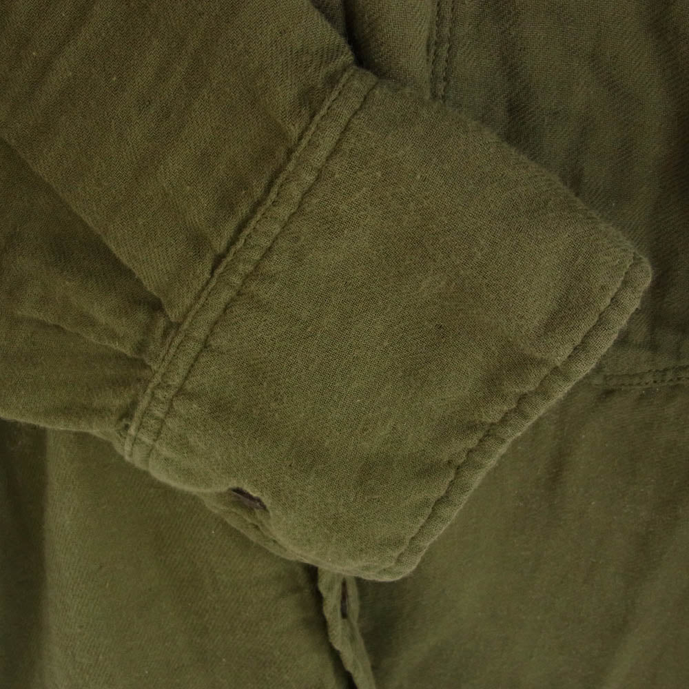 YANUK ヤヌーク 57262010 Double gauze standard shirt ダブル ガーゼ スタンダード長袖シャツ モスグリーン系 M【中古】